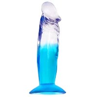 Two-Tone Suction-Cup Dildo 6.5 Inch Blue - Hott Love