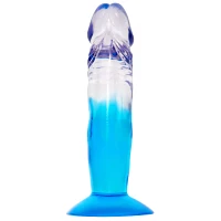 Two-Tone Suction-Cup Dildo 6.5 Inch Blue - Hott Love