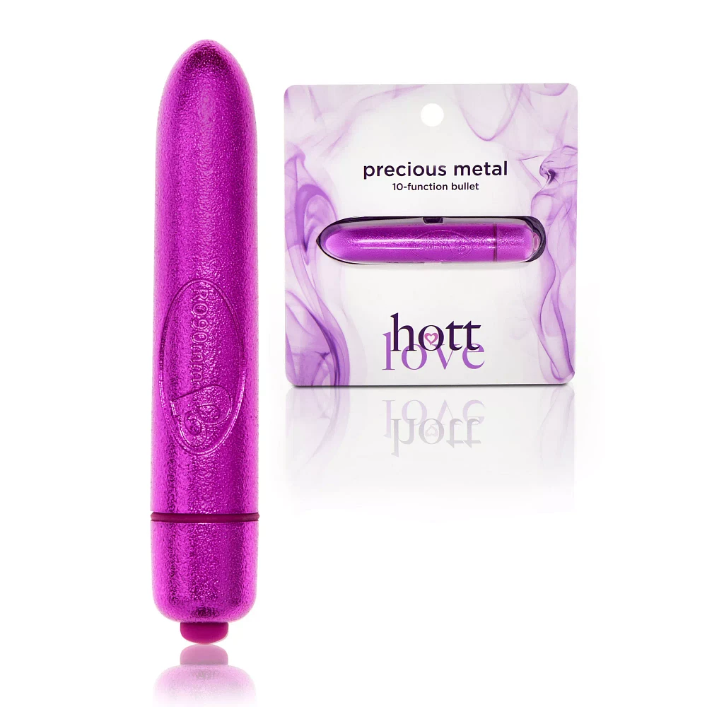 Precious Metal 10-Function Waterproof Bullet Vibrator 4 Inch Purple - Hott Love