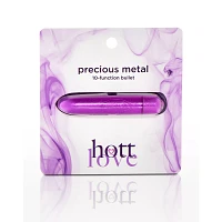 Precious Metal 10-Function Waterproof Bullet Vibrator 4 Inch Purple - Hott Love