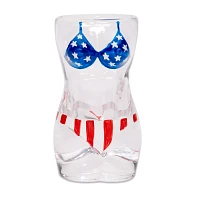 Red White and Blue Bikini Female Body Shot Glass - 2 oz.