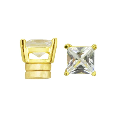 Square CZ Magnetic Earrings
