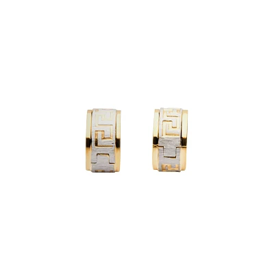 Gold Greek Huggie Earrings