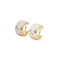 Gold Greek Huggie Earrings