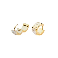 Gold Greek Huggie Earrings