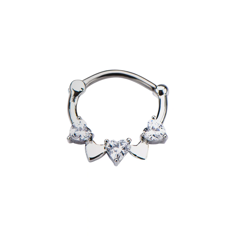 CZ Clicker Septum Ring - 16 Gauge
