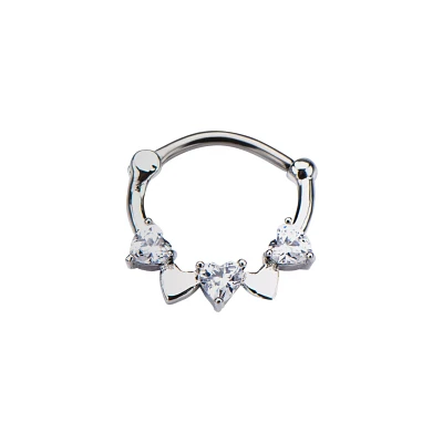 CZ Clicker Septum Ring - 16 Gauge