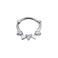 CZ Clicker Septum Ring - 16 Gauge
