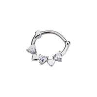 CZ Clicker Septum Ring - 16 Gauge