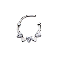 CZ Clicker Septum Ring - 16 Gauge