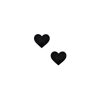 Black Glitter Heart Nipple Pasties - 6 Pack