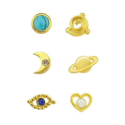 Celestial Nose Bone Studs - 6 Pack