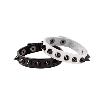 Black and White Spike Bracelets - 2 Pack