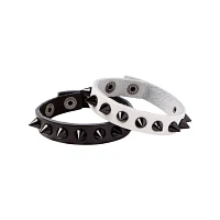 Black and White Spike Bracelets - 2 Pack