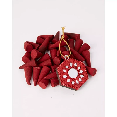 Dragon Blood Incense Cones and Holder - 40 Pack