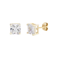 Square CZ Stud Earrings
