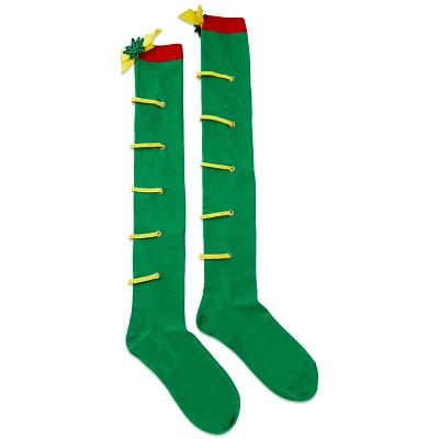 Rasta Lace-Up Over The Knee Socks