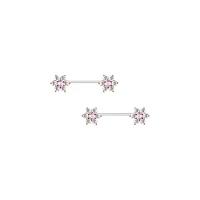 CZ Rose Gold  Flower Nipple Barbells