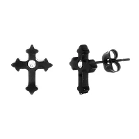 CZ Cross Earrings