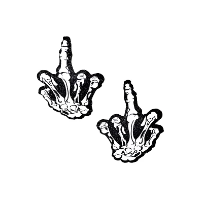 Skeleton Middle Finger Nipple Pasties