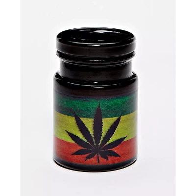 Rasta Leaf Emoji Stash Jar and Ashtray Set
