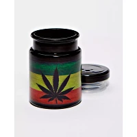 Rasta Leaf Emoji Stash Jar and Ashtray Set