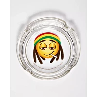 Rasta Leaf Emoji Stash Jar and Ashtray Set