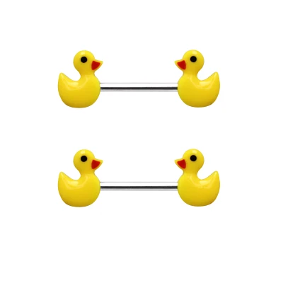 Ducky Nipple Barbells - 14 Gauge