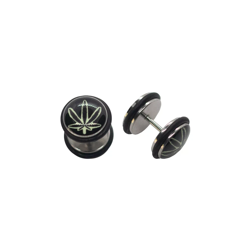Glow In The Dark Leaf Fake Plugs - 16 Gauge