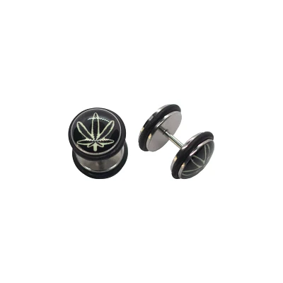 Glow In The Dark Leaf Fake Plugs - 16 Gauge