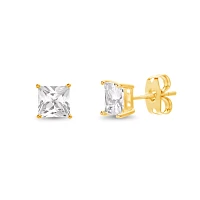 Square CZ Stud Earrings