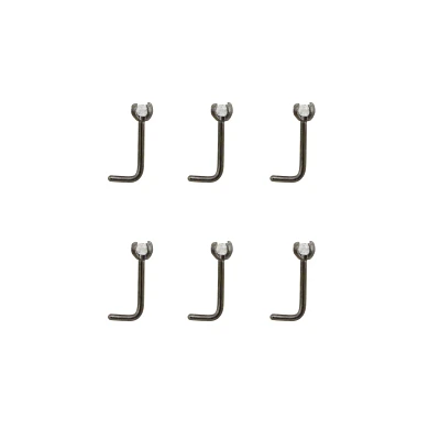 Multi-Pack CZ L-Bend Nose Rings - 6 Pack