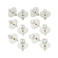 Multi-Pack CZ Stars and Heart Stud Earrings 6 Pair - 20 Gauge