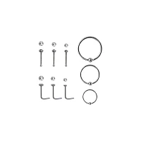 Multi-Pack CZ Nose Rings - 9 Pack