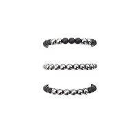 Hematite Beaded Bracelets - 3 Pack