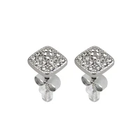 Square Paved CZ Stud Earrings