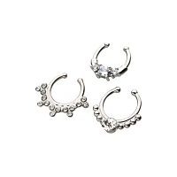 Multi-Pack CZ Fake Septum Rings - 3 Pack