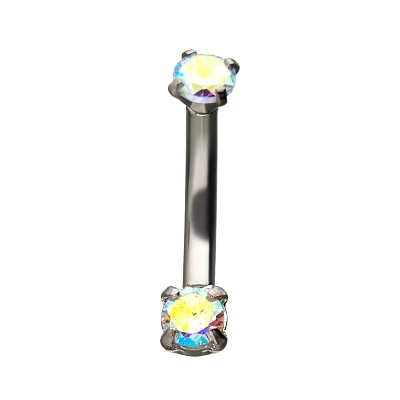 Blue and Yellow Gem Belly Ring – 14 Gauge