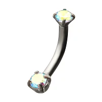 Blue and Yellow Gem Belly Ring – 14 Gauge