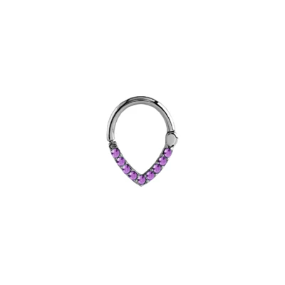Purple CZ Septum Ring - 16 Gauge