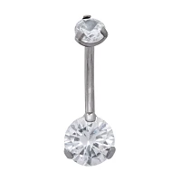CZ Titanium Belly Ring - 14 Gauge
