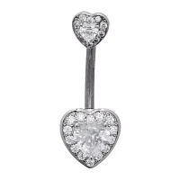 CZ Heart Titanium Belly Ring
