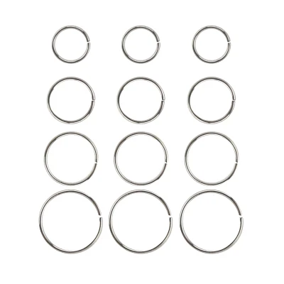 Multi-Pack Hoop Nose Rings - 12 Pack