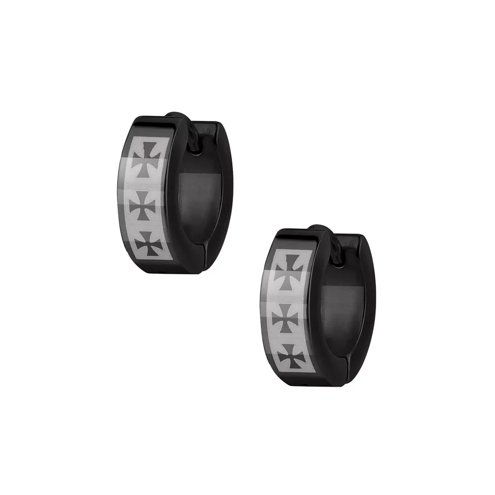 Cross Huggie Earrings - 18 Gauge
