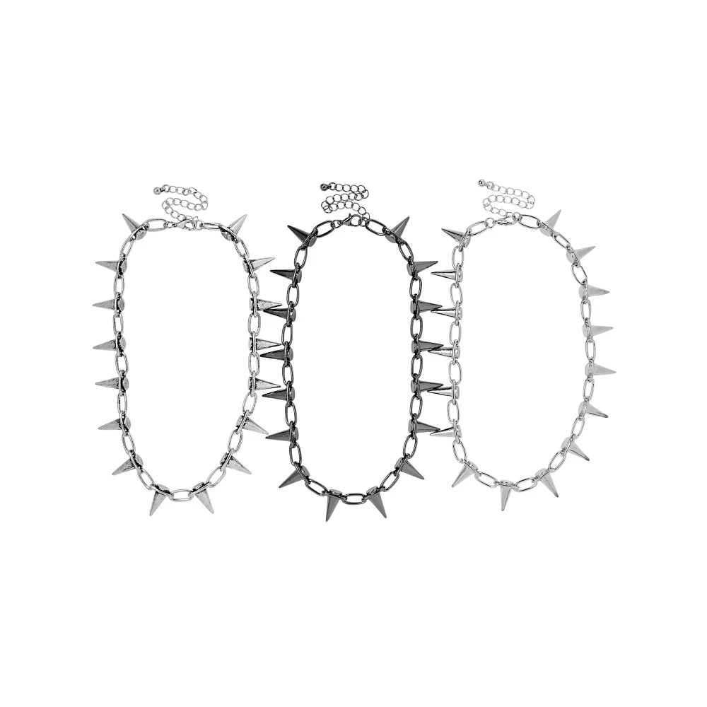 Spiked Choker Necklace Set