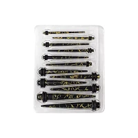 Black and Goldtone Marble Ear Tapers Kit - 6 Pair