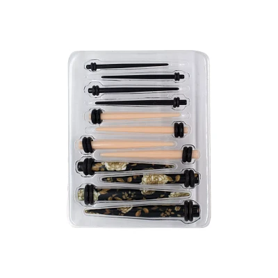 Goldtone Rose Ear Tapers Kit - 6 Pair