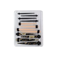 Goldtone Rose Ear Tapers Kit - 6 Pair