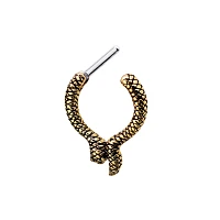 Goldtone Snake Clicker Septum Ring – 16 Gauge