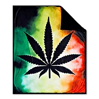 Rasta Leaf Smoke Fleece Blanket